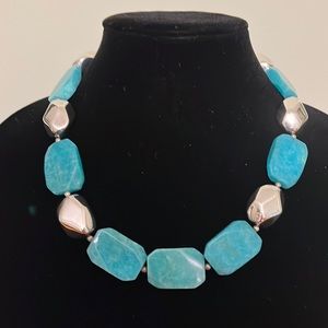 Amazonite and sterling silver necklace.